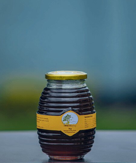 1kg natural honey from forest glass
